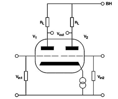 Дифференциальная пара или фазоинвертор с катодной связью