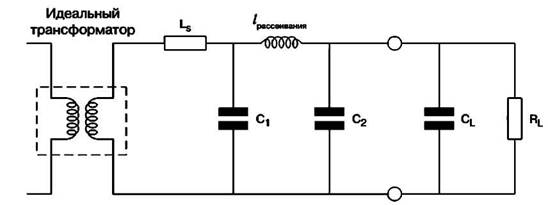 Эквивалентная схема замещения трансформатора для высоких частот