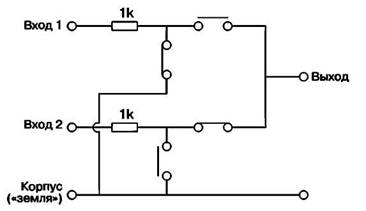 Использование реле в качестве последовательно и параллельно 
включенных переключателей, снижающих перекрестные помехи